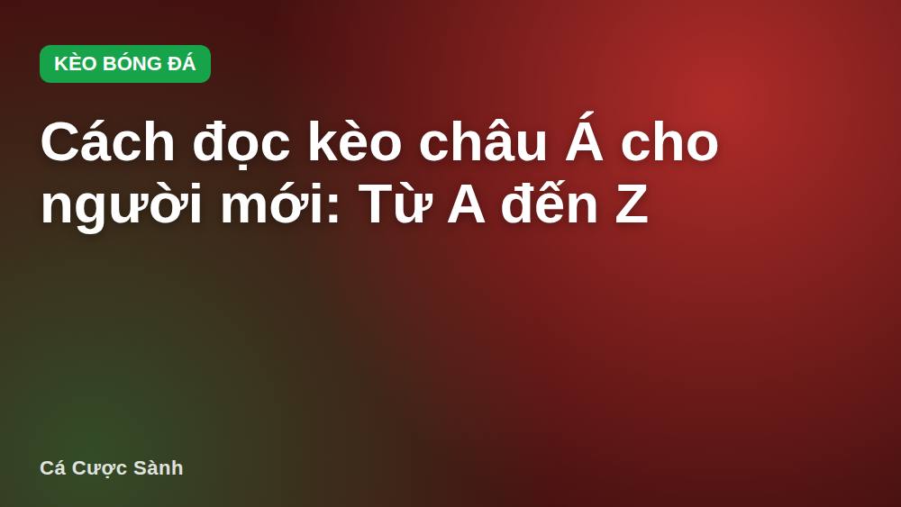 Cách đọc kèo châu Á cho người mới: Từ A đến Z